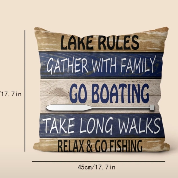 New Lake House Home Decorative Pillow Case - Picture 2 of 3